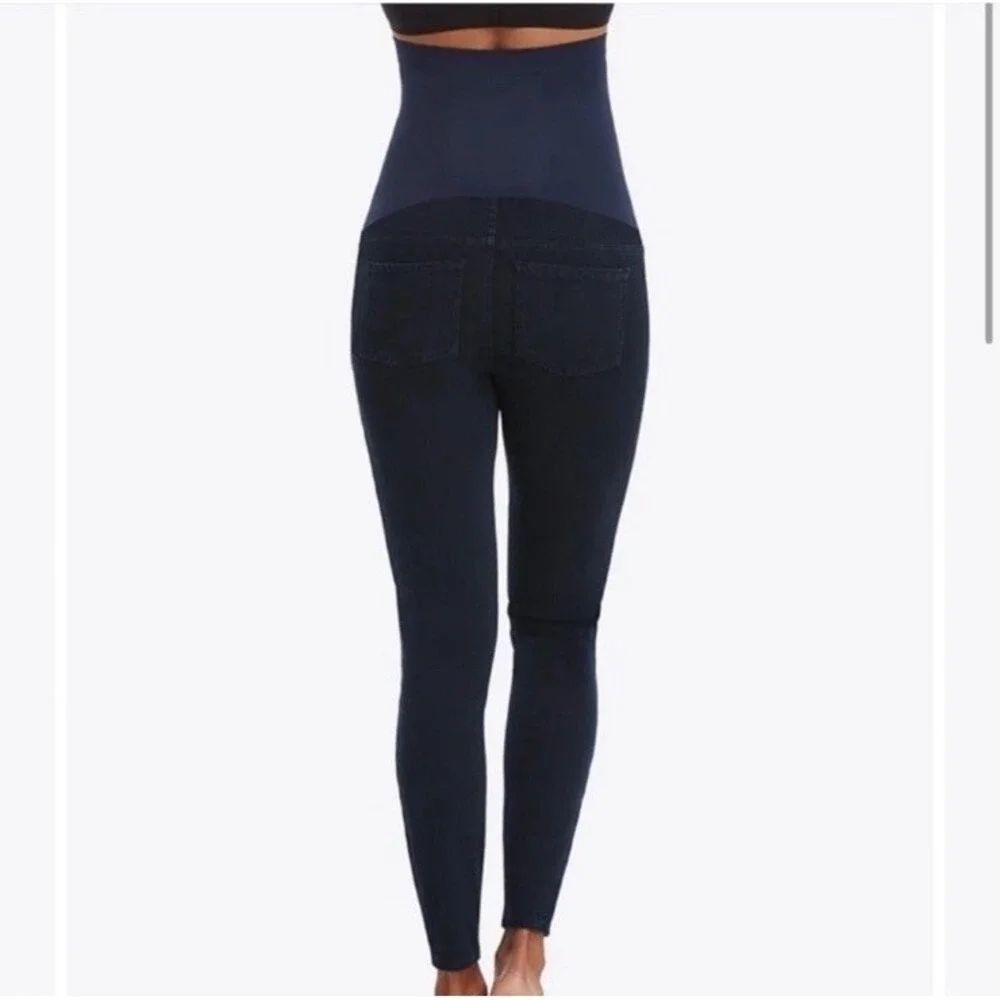 Spanx Maternity Women's XL Pull On‎ Mama Ankle Jean-Ish Jeans Dark Wash 20154R - Picture 2 of 10